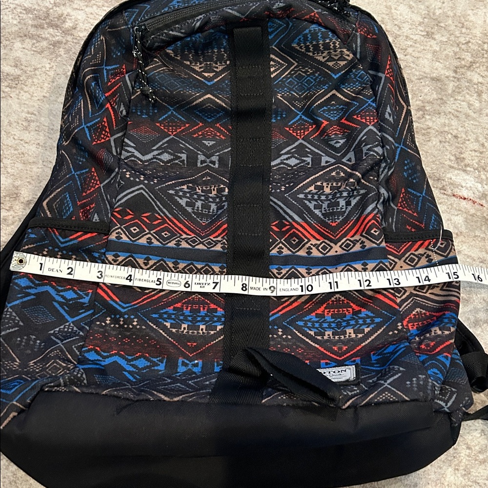 Burton Aztec Patterned Backpack With Black Accents - image 3